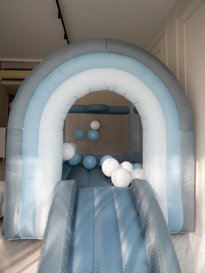 OCEAN BLUE RAINBOW BOUNCE HOUSE